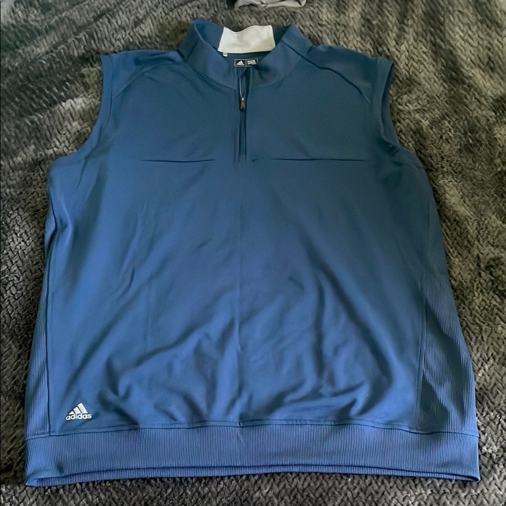 Adidas Navy Golf Vest with Half-Zip